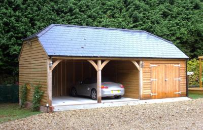 Pic 3. 5.4m x 5.4m 2 bay Carriage House with 3.0m x 5.4m attached Garage and slate roof